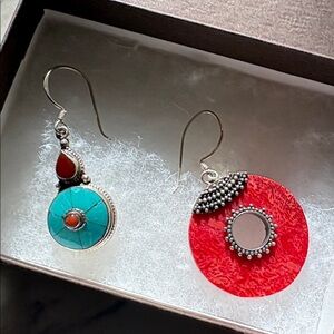 Carnelian & Turquoise Earrings